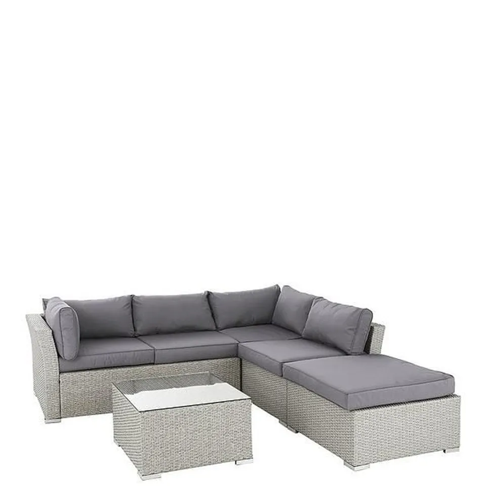 BOXED ATHENS 4-PIECE CORNER SET WITH TABLE AND CHAISE (2 BOXES) RRP £899.99