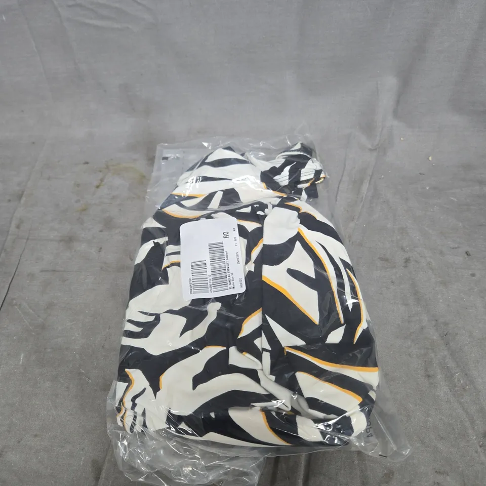 RUTH LANGSFORD BANDEAU SWIMSUIT ABSTRACT DESIGN SIZE 16 BAGGED