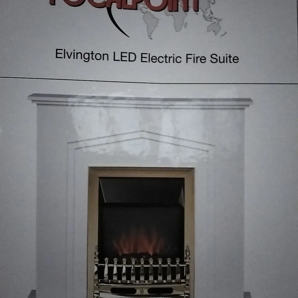 EVLINGTON 2.0KW WHITE ELECTRIC FURE SUITE WITH GOLD TRIM