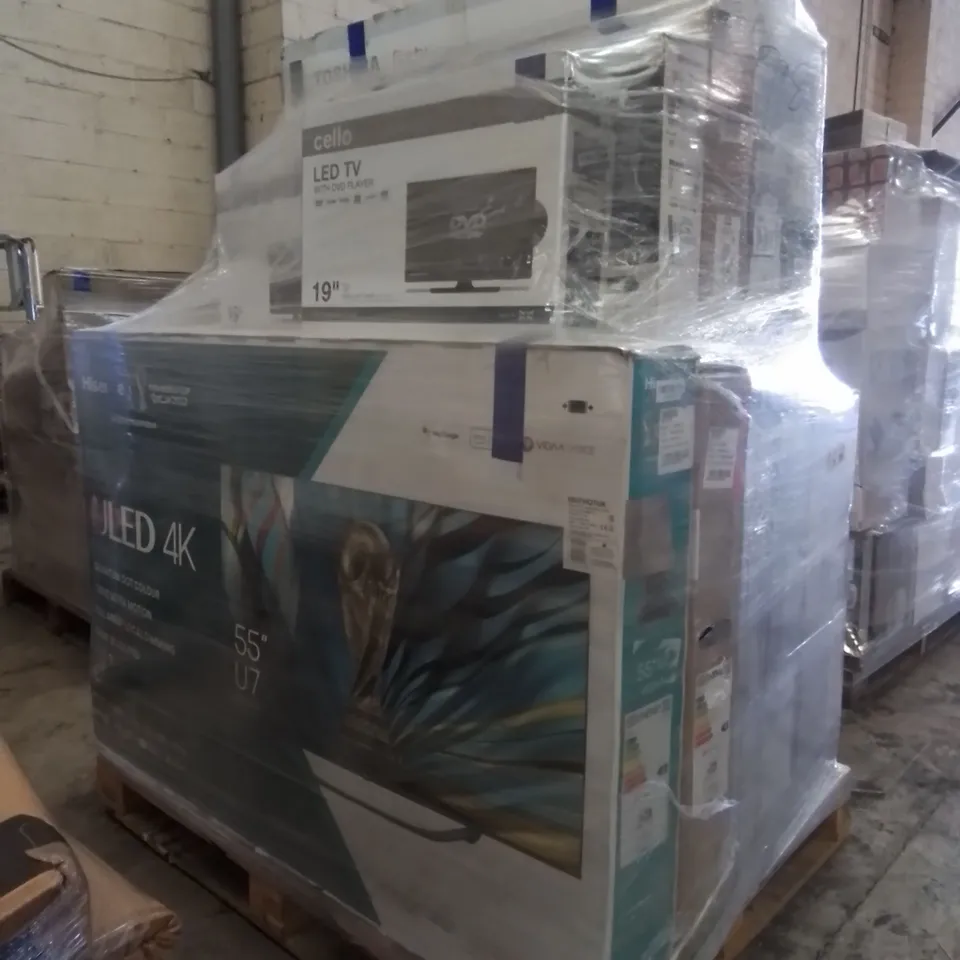 PALLET TO CONTAIN APPROXIMATELY 13 ASSORTED TELEVISION. INCLUDES