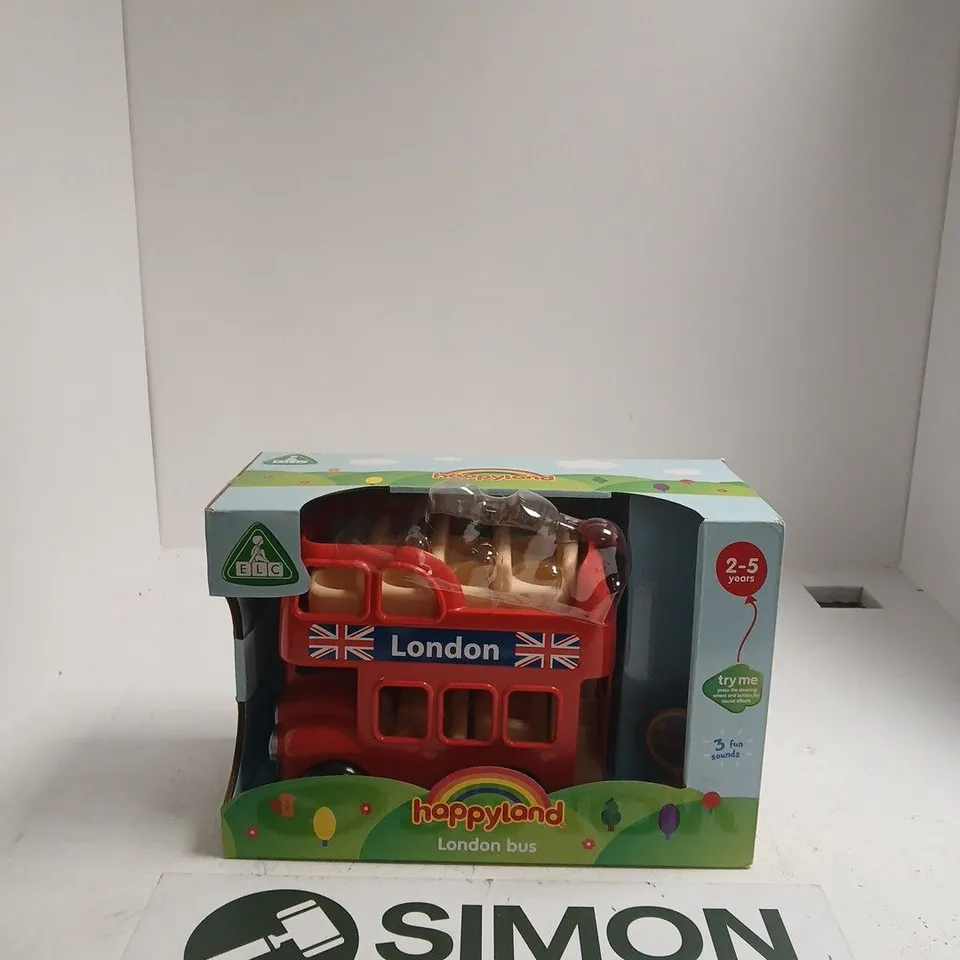 HAPPYLAND LONDON BUS TOY – RED DOUBLE-DECKER, FOR 2–5 YEARS (BOXED)