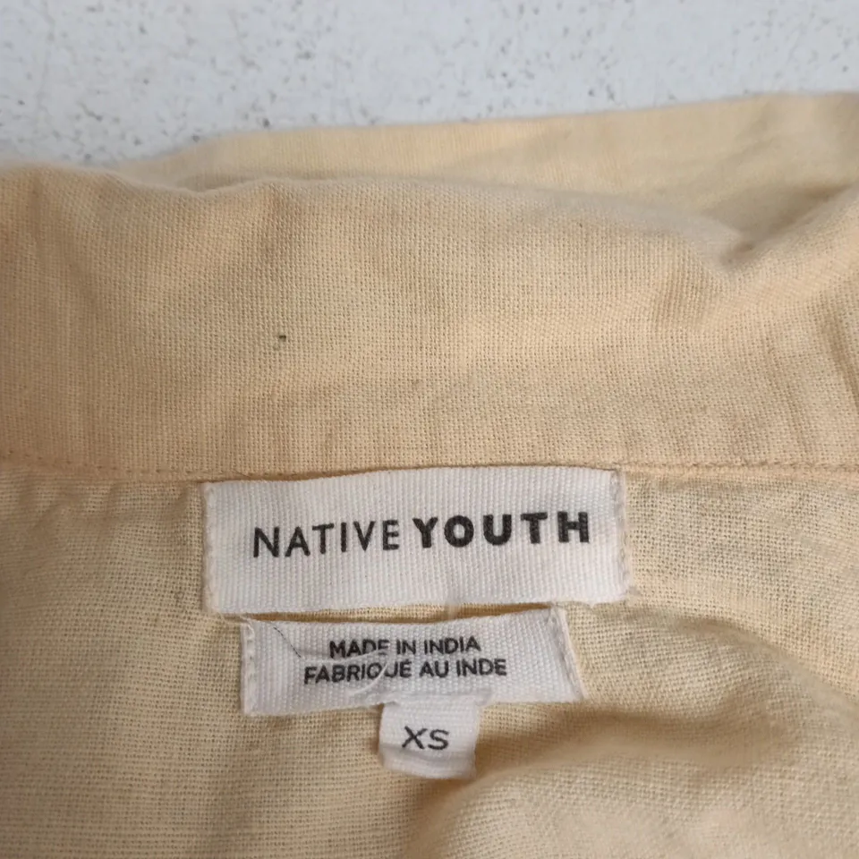 NATIVE YOUTH BEIGE SHIRT WITH LARGE SUNFLOWER BACK PRINT – XS