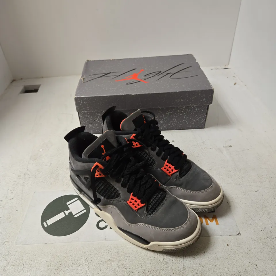 AIR JORDAN 4 RETRO SNEAKERS – UK 8 (US 9) DARK GREY/INFRARED 23-BLACK