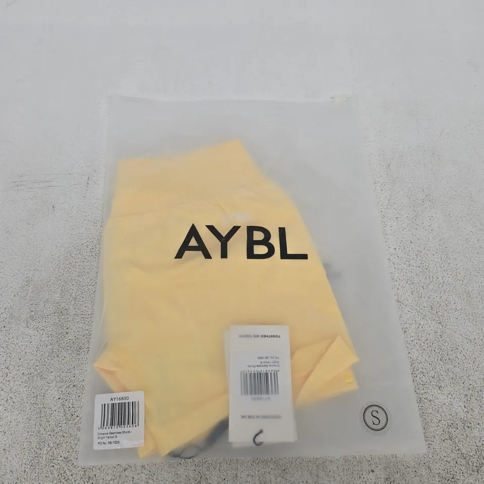 BAGGED AYBL ENHANCE SEAMLESS SHORTS – BRIGHT YELLOW, UK S
