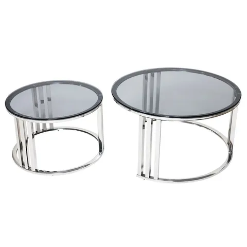BOXED LUNA CHROME NESTING COFFEE TABLE