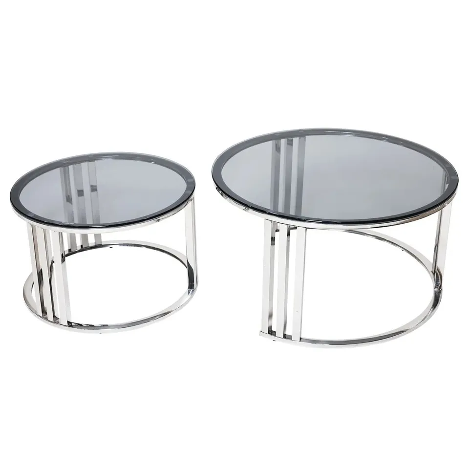 BOXED LUNA CHROME NESTING COFFEE TABLE
