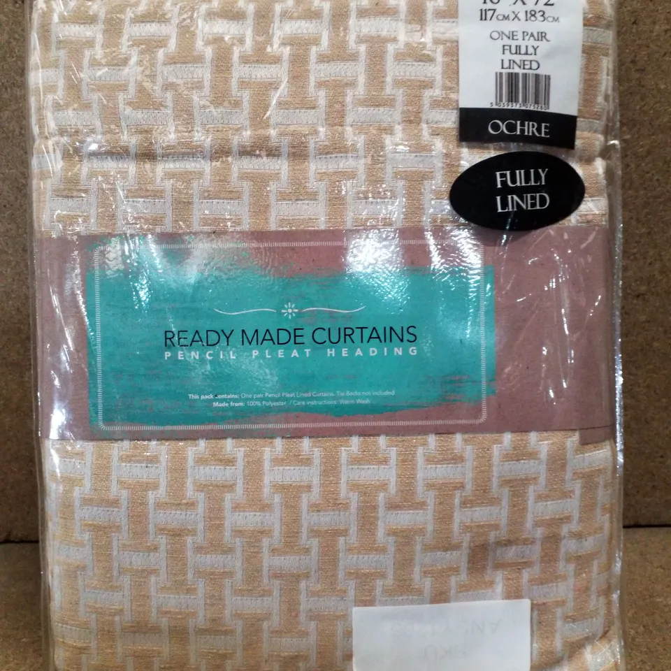 BRAND NEW BALMORAL FULLY LINED CURTAINS 117×183CM - OCHRE