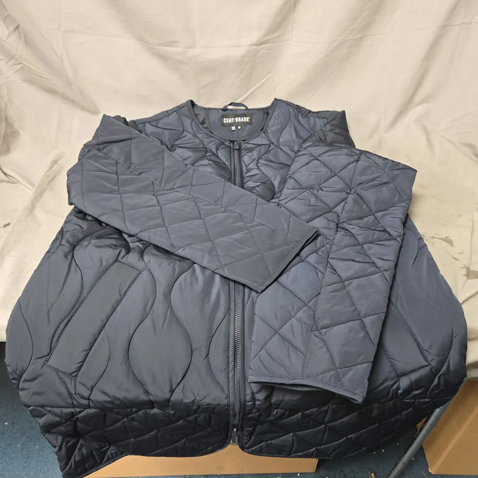 CENTGRADE QUILTED ZIP JACKET – NAVY, SIZE M 