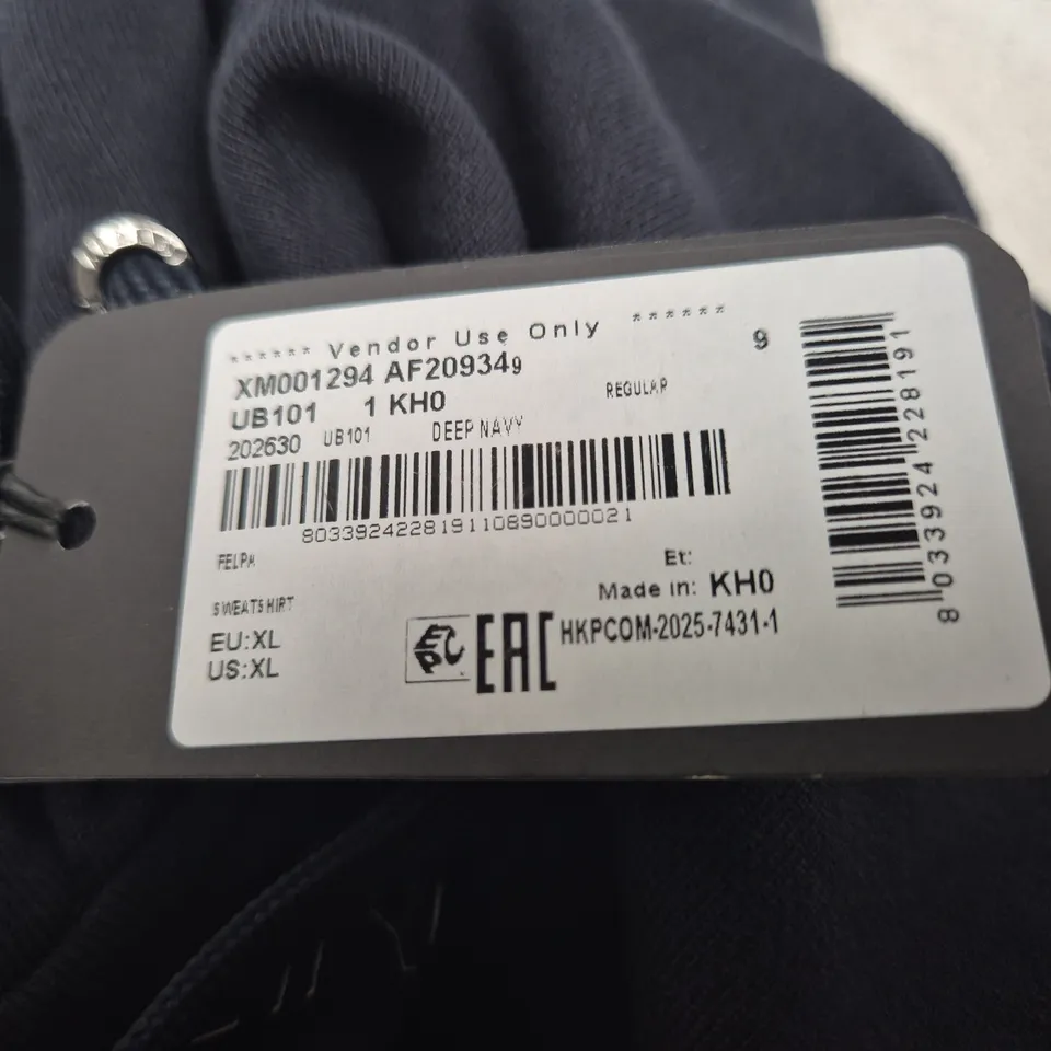 ARMANI EXCHANGE HOODIE – DEEP NAVY, XL (MEN'S)