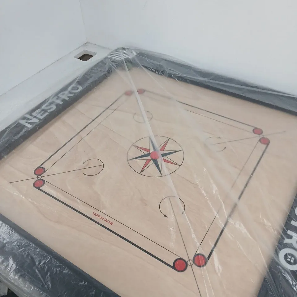 WOODEN BOARD GAME WITH COMPASS/STAR DESIGN – PLASTIC-WRAPPED (MADE IN INDIA)