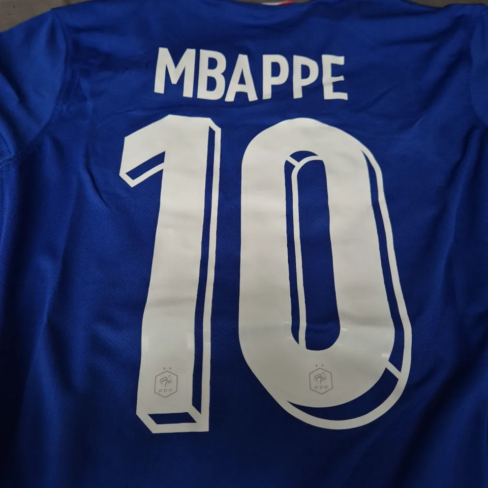 FRANCE FOOTBALL HOME SHIRT - MBAPPÉ PRINT - SIZE M 