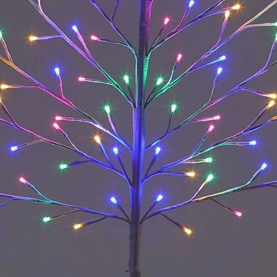 BOXED 4FT LIT FLAT WHITE TREE - MULTI PASTEL - COLLECTION ONLY