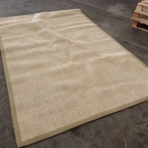 BEIGE WOVEN RUG, RECTANGULAR β TEXTURED SURFACE APPROXIMATELY 270X180CM