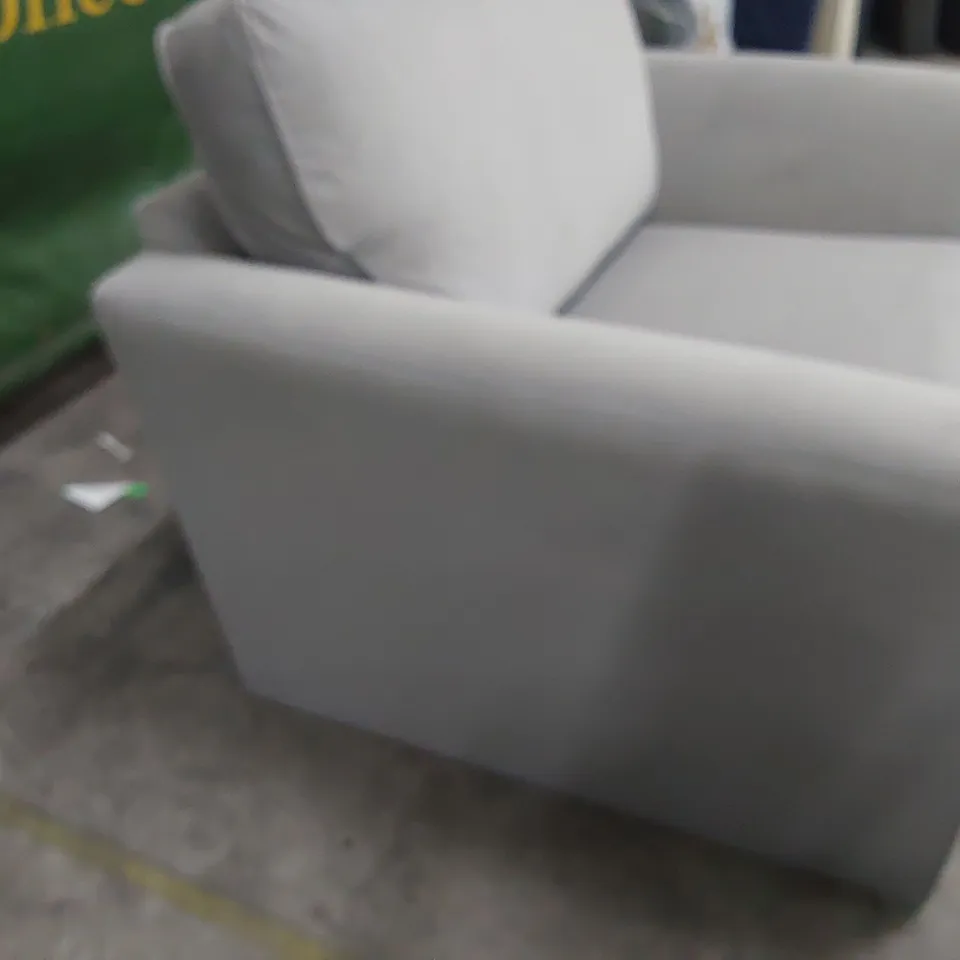 DESIGNER SNUGGLER CHAIR LIGHT GREY PLUSH FABRIC 