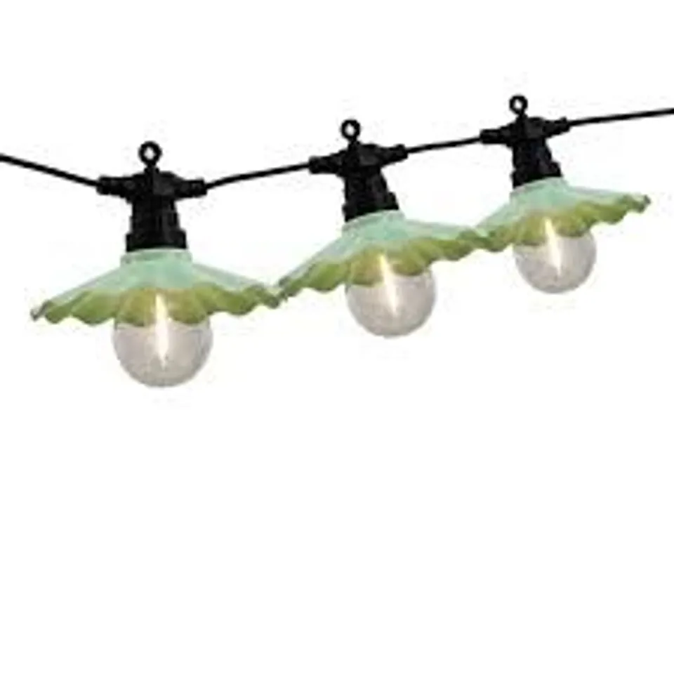 OUTLET GARDEN STORIES COLLECTION SOLAR FLUTED 8 BULB STRING LIGHTS