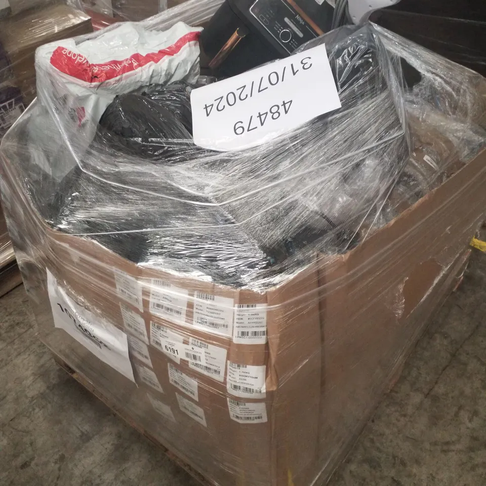 PALLET OF APPROXIMATELY 23 UNPROCESSED RAW RETURN HOUSEHOLD AND ELECTRICAL GOODS TO INCLUDE;