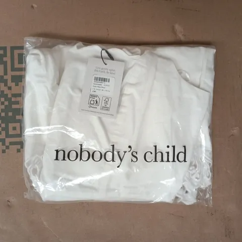 BAGGED NOBODY'S CHILD ESME MIDI DRESS IN WHITE SIZE UK 10