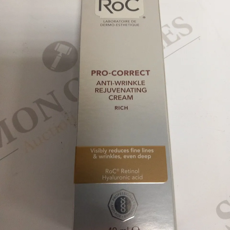 APPROXIMATELY 23 BOXED ROC PRO CORRECT ANTI WRINKLE REJUVENATING CREAM RICH 40ML