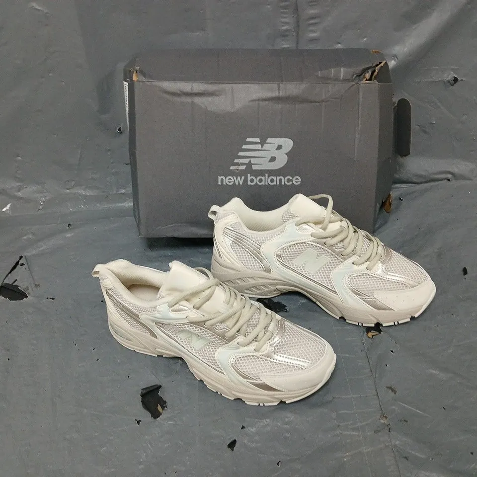 BOXED PAIR OF NEW BALANCE 530 RUNNING BEIGE UK 6.5 