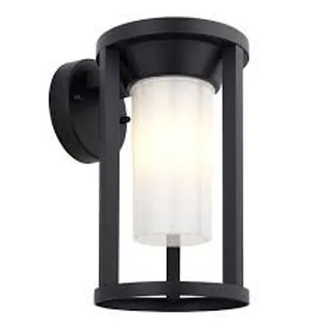 BOXED ENDON BRADEN OUTDOOR WALL LIGHT IN BLACK FINISH WITH WHITE SHADE