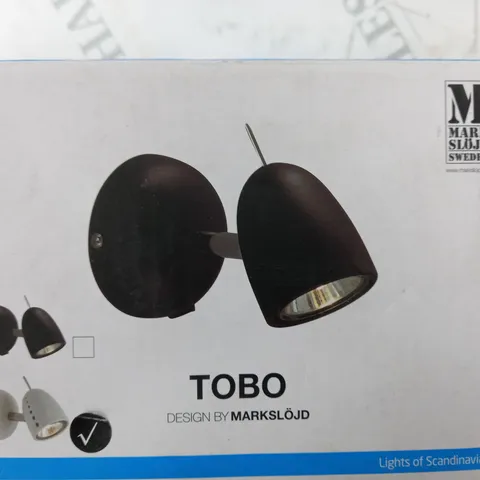 BOXED MARKSLOJD TOBO 1 LIGHT WALL SPOTLIGHT, METAL WHITE