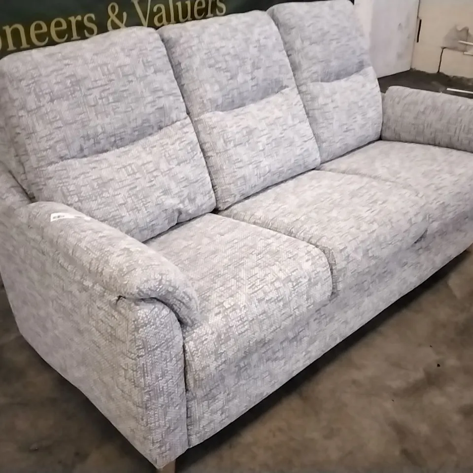 QUALITY BRITISH DESIGNED & MANUFACTURED G PLAN SPENCER 3 SEATER SOFA REMCO LIGHT GREY FABRIC