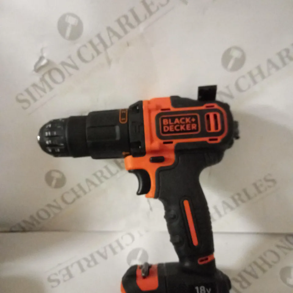 BLACK+DECKER 18 V CORDLESS 2-GEAR COMBI HAMMER DRILL POWER TOOL (BCD70051K)