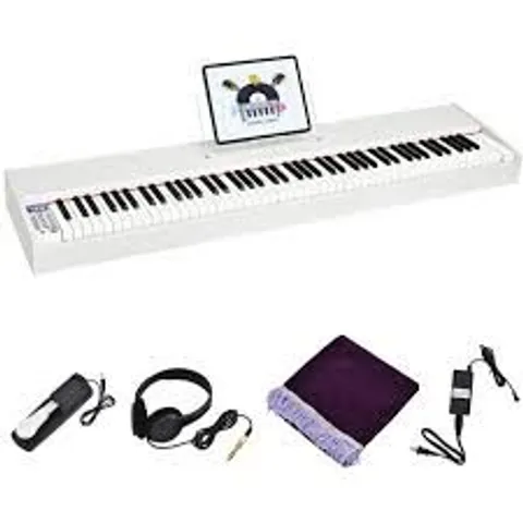 BOXED COSTWAY MU70017GB WHITE 88 KEY BEGINNER DIGITAL KEYBOARD PIANO 