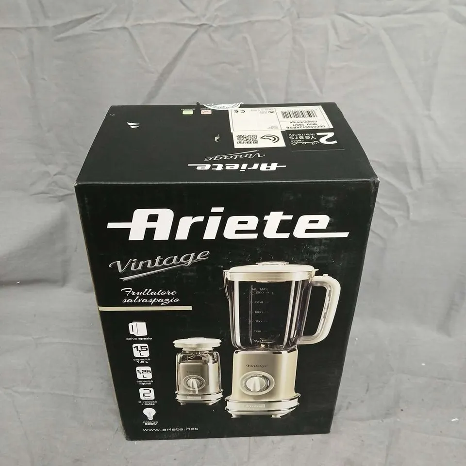 ARIETE VINTAGE BLENDER - CREAM/BEIGE, BOXED (WITH CORD)