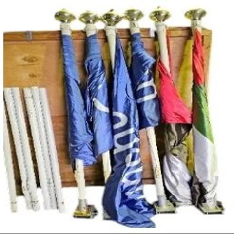 SIX ROYAL POLO EVENT 3.75 METRE FLAG POLES