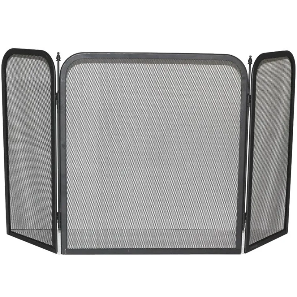 BOXED 3 PANEL STEEL FIREPLACE SCREEN (1 BOX)