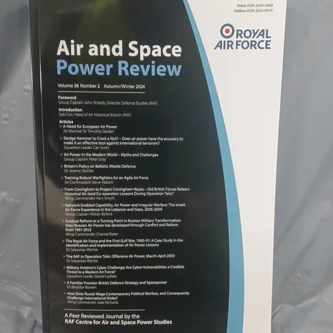 raf centre for air & space power studies - air & space power review - volume 26 number 2 - autumn/winter 2024
