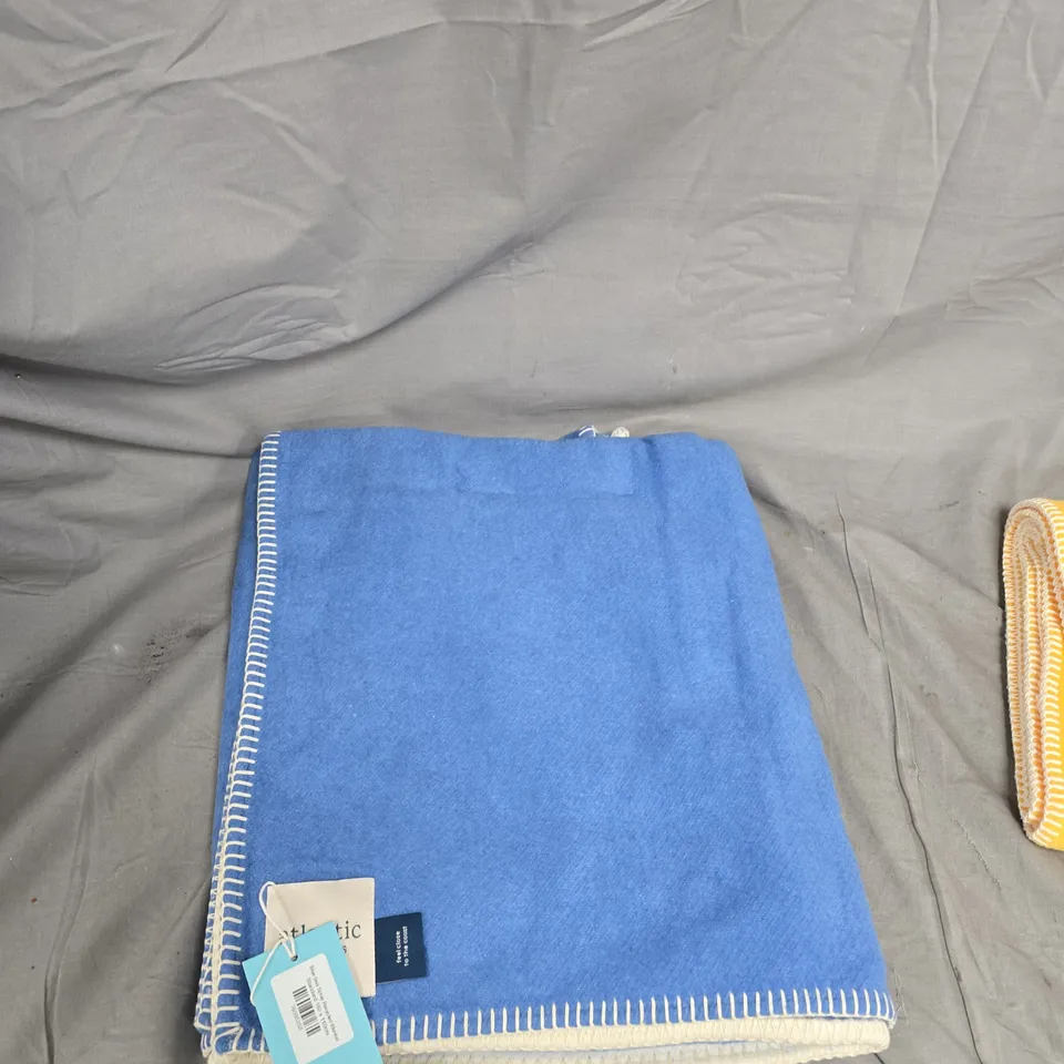 2X ATLANTIC BLANKETS 1X YELLOW 1X BLUE