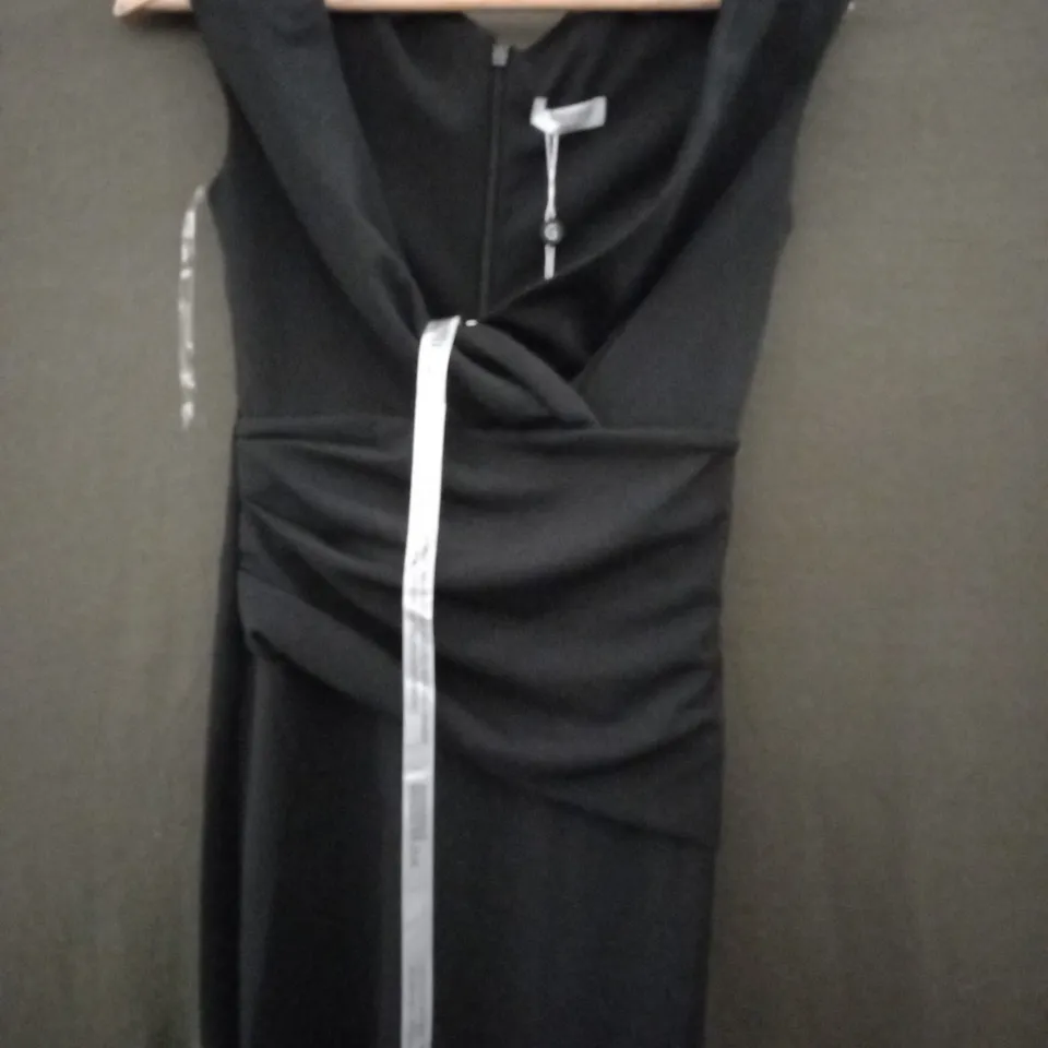 GODDIVA OPEN FRONT TWIN STRAP DRESS IN BLACK - SIZE UNSPECIFIED