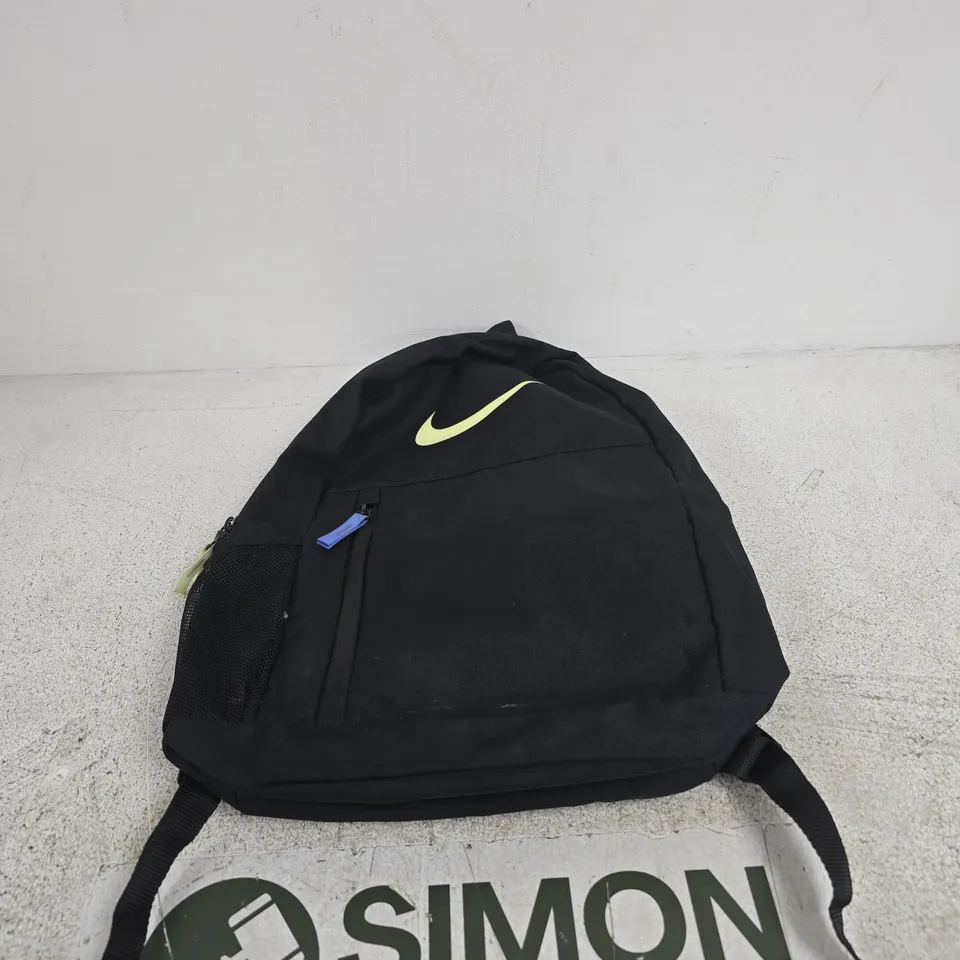 NIKE BACKPACK – BLACK WITH NEON SWOOSH