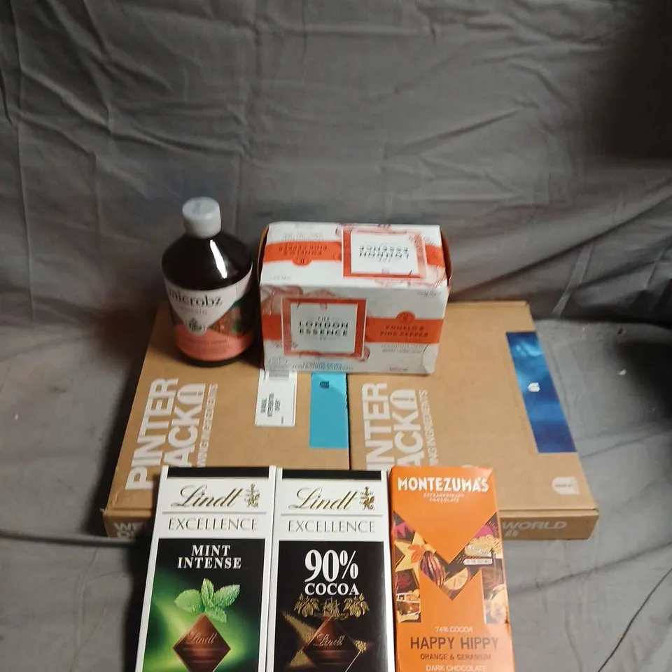 APPROXIMATELY 10 ASSORTED FOOD ITEMS TO INCLUDE - CHOCOLATE, TONIC WATER AND MICROBZ - COLLECTION ONLY 