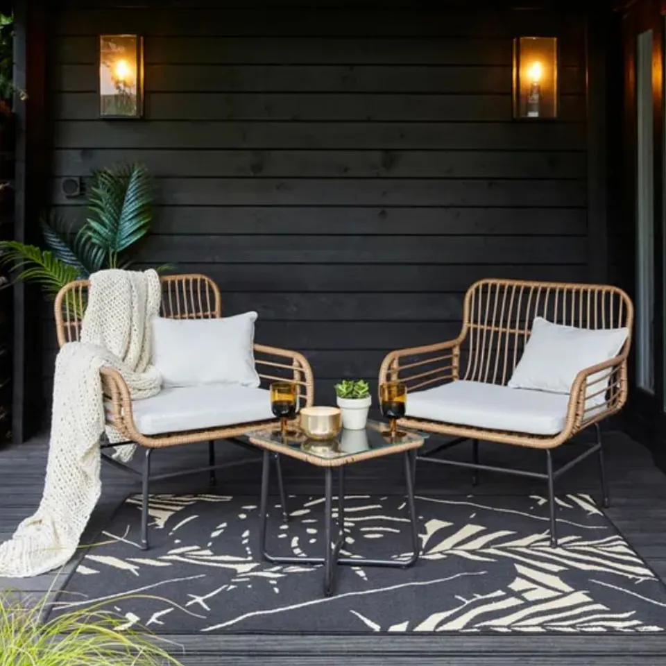 BOXED RATTAN ROPE BISTRO SET (1 BOX)