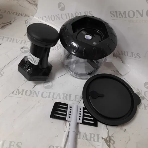 COOKS ESSENTIALS 5 BLADE PRESS CHOPPER WITH STORAGE LID - BLACK