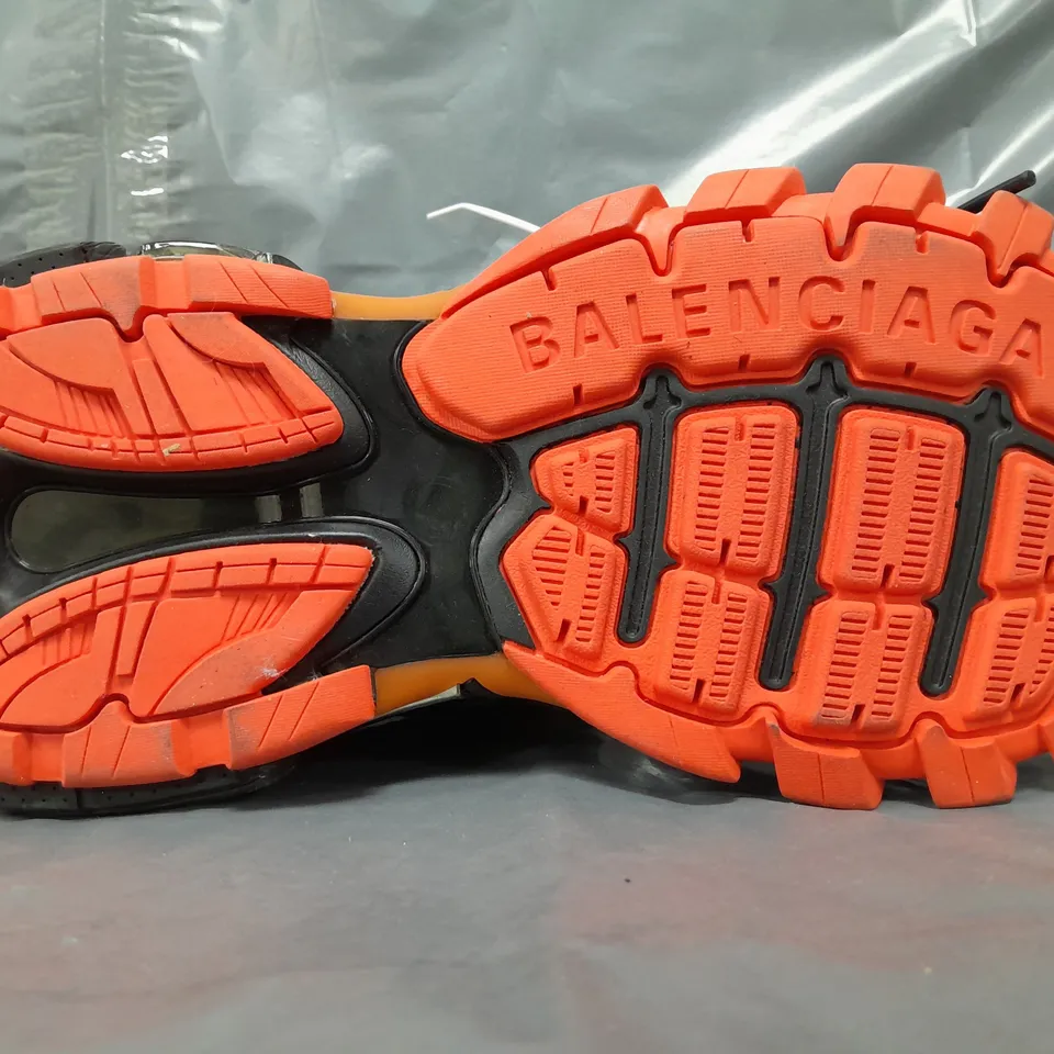 PAIR OF BALENCIAGA TRACK 2 SHOES IN BLACK/GREY/ORANGE UK SIZE 9