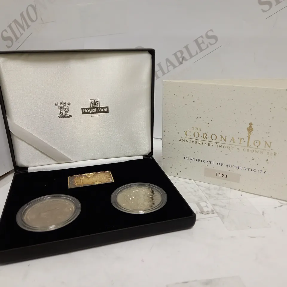 THE CORONATION ANNIVERSARY INGOT & CROWN SET 2003