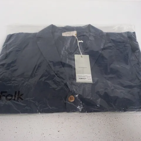 FOLK CLOTHING COTTON LINEN BLAZER - WOAD, SIZE S