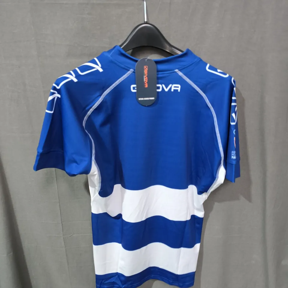 GIVOVA RUGBY JERSEY – AP PARTENOPE RUGBY CREST, BLUE & WHITE STRIPES