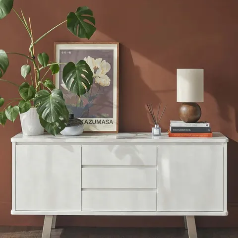 BOXED DANETTI ASSI COMPACT WHITE GLOSS SIDEBOARD