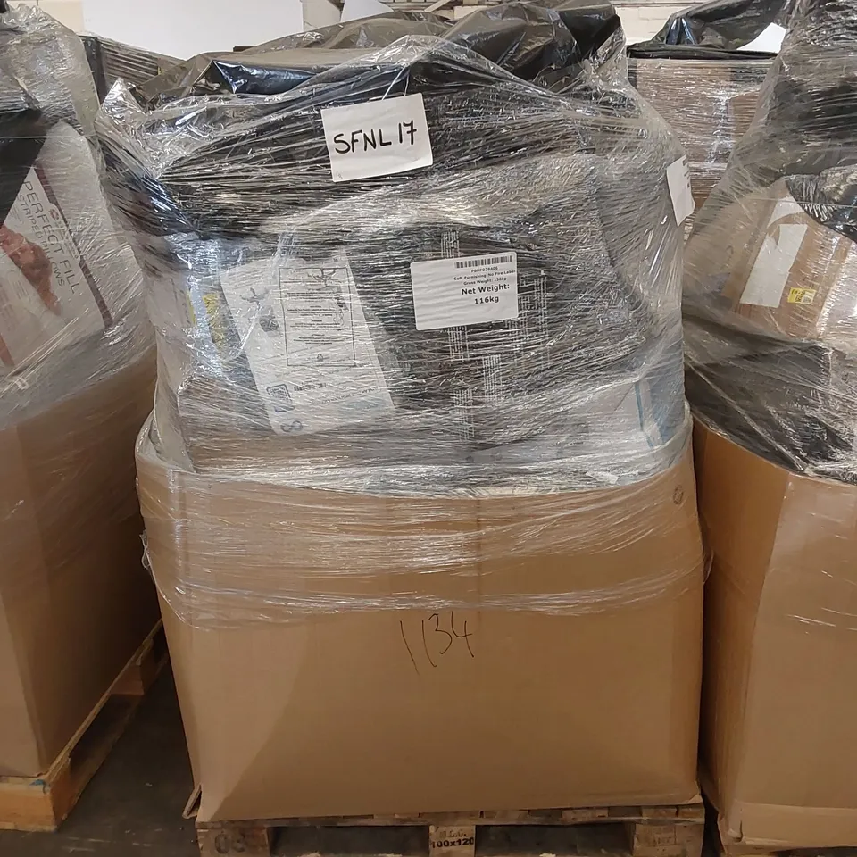 PALLET OF ASSORTED BEDROOM AND COMFORT BASED PRODUCTS TO INCLUDE; PILLOWS, SUPPORT SEAT CUSHIONS AND SIMILARLY RELATED GOODS