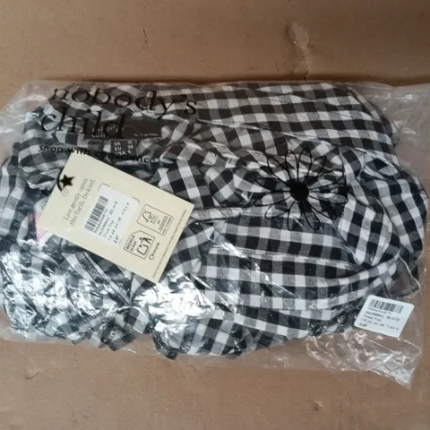 BAGGED NOBODY'S CHILD TESSA TOP IN BLACK/WHITE SIZE UK 10