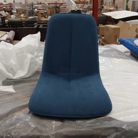 BOXED SET OF 2 BLUE SUEDE CHAIRS (1 BOX)