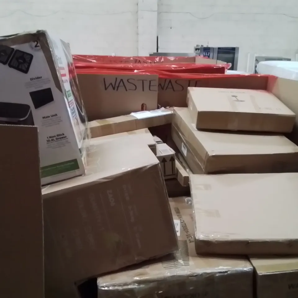 PALLET OF ASSORTED HOUSEHOLD GOODS AND PRODUCTS TO INCLUDE;AIR FRYER, CHILDREN'S SEAT ANDY ISOFIX, BOOSTER SEAT, OUTSIDE TABLE AND OTHER ASSORTED ITEMS...