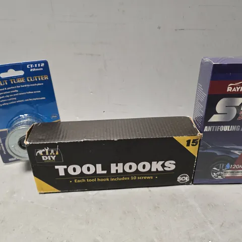 APPROXIMATELY 10 ASSORTED ITEMS TO INCLUDE - RAYHONG SPRAY COATING AGENT, AUTO CUT TUBE CUTTER ETC