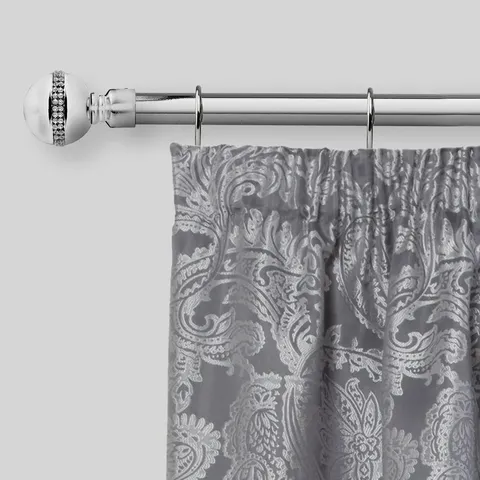 BOXED BLING DIAMOND STAINLESS STEEL ADJUSTABLE CURTAIN POLE 