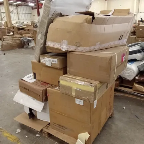 PALLET OF ASSORTED INCOMPLETE FURNITURE PARTS AND PIECES 